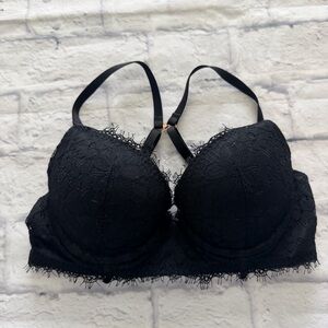 Aerie Push Up Bra 34B | Black Lace Rose Gold